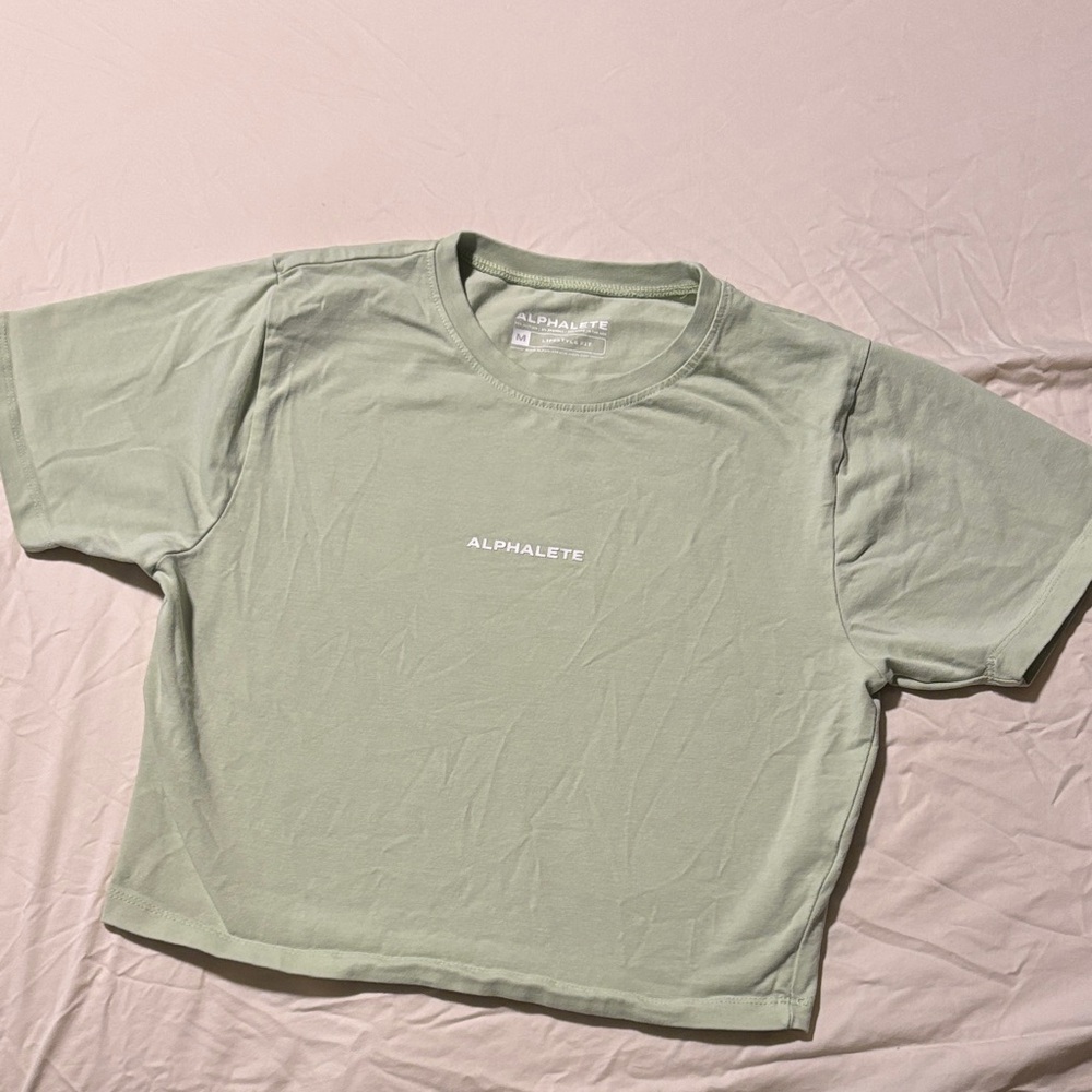 Alphalete Olive Green cropped tee
